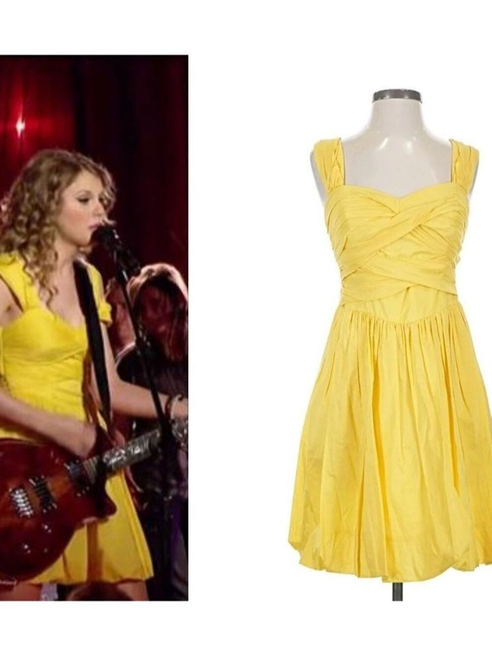 ANTHROPOLOGIE ASO TAYLOR SWIFT Speak Now Era Yellow Dress RARE EUC